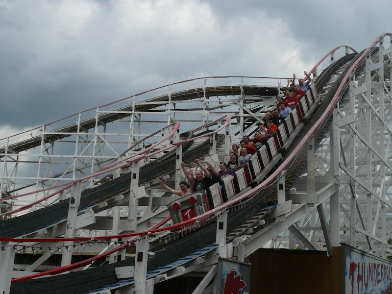 The Thunderbolt opened at Kennywood Park in 1968.