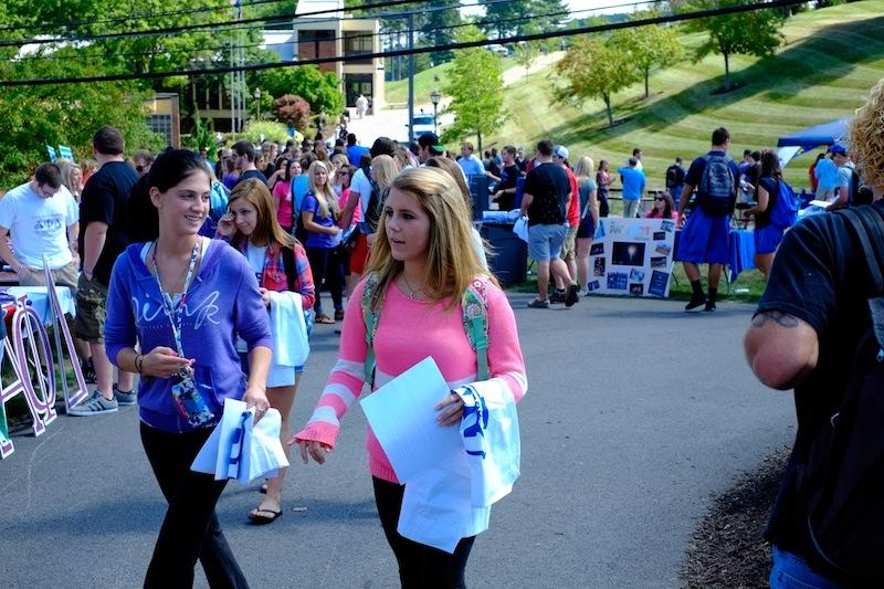 Students at yesterdays Activities fair. 