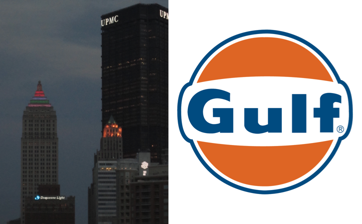 The+Gulf+Tower+%28far+left%29+is+shown+with+the+weather+beacon.++The+building+with+the+UPMC+logo+at+the+far+right+of+the+picture+is+the+U.S.+Steel+Tower.++Logo+courtesy+of+Gulf+Oil+LP