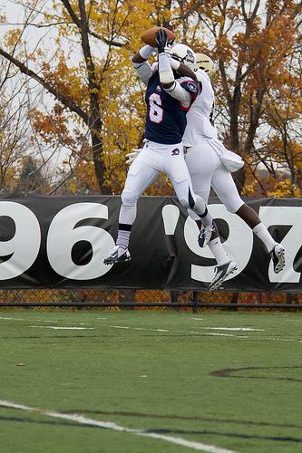 Antwan Eddie had his pest performance as a Colonial, intercepting two passes while shutting down Bryants All-NEC receiver Jordan Harris