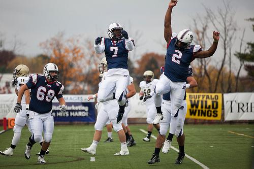 Paul Jones (2) and Duane Mitchell (7) connected for three touchdowns vs. Bryant 