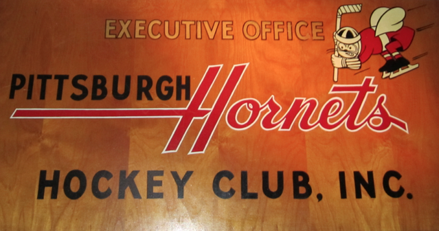 Pittsburgh Hornets sign located at the Western Pennsylvania Sports Museum inside the Senator John Heinz History Center.