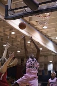 Olingende, scoring two with this hard fought basket. 