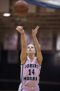 Ravelli making one of many tie breaking free throws for the colonials. 