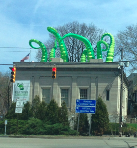 Sewickleys Sweetwater Center for the Arts has an unusual creature atop its roof these days.