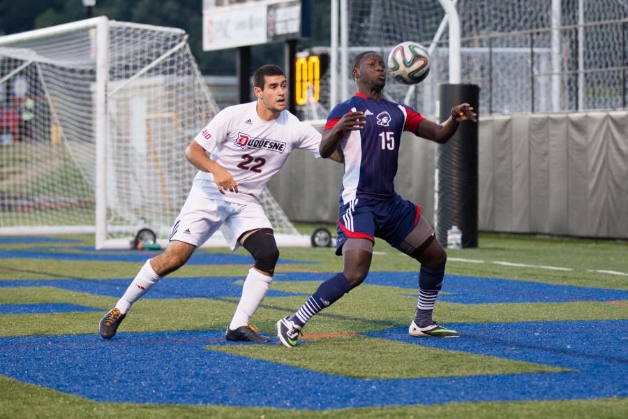 RMU defeated the terriers in double-overtime Sunday afternoon via a Neco Brett goal.