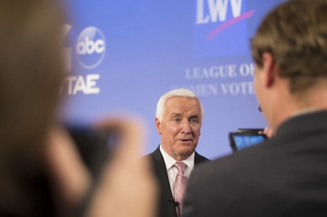 Tom Corbett at WTAE station for the last of three debates in the P.A. governor race.. 