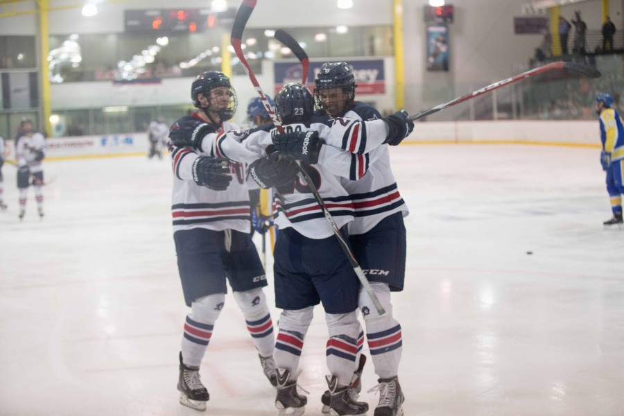 Robert Morris used a hat trick from Brady Ferguson and a 27 save performance from Francis Marotte to put away RIT Saturday night.