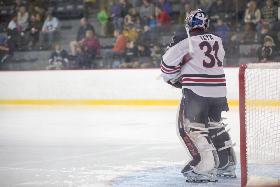 Goalie Dalton Izyk made 45 saves in net Friday but it wasnt enough as RIT skated off with the 6-3 win.