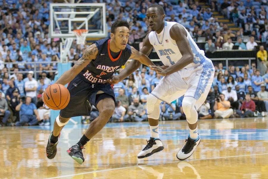 Despite a 24 point performance from Marcquise Reed, Robert Morris could not upset No. 6 ranked North Carolina Sunday night in the Battle 4 Atlantis Tournament.