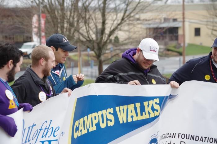 Students bear the cold to advocate suicide prevention