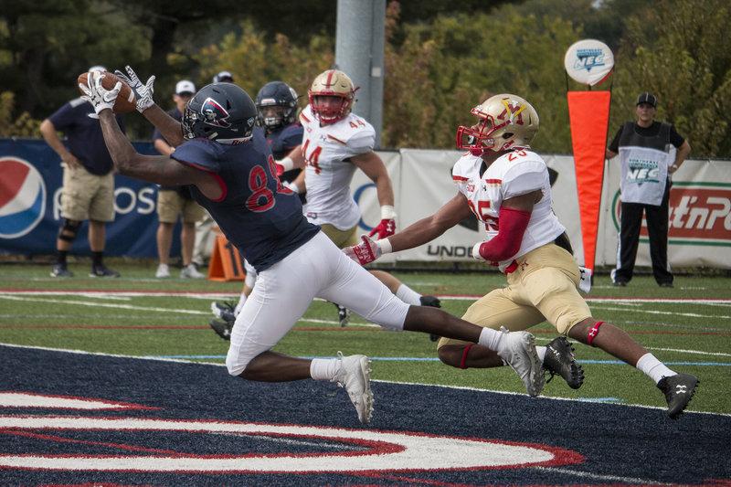 Reggie+Green+pulls+in+his+first+career+touchdown+grab+as+a+Colonial+in+the+first+quarter+against+VMI+Photo+credit%3A+Katey+Ladika