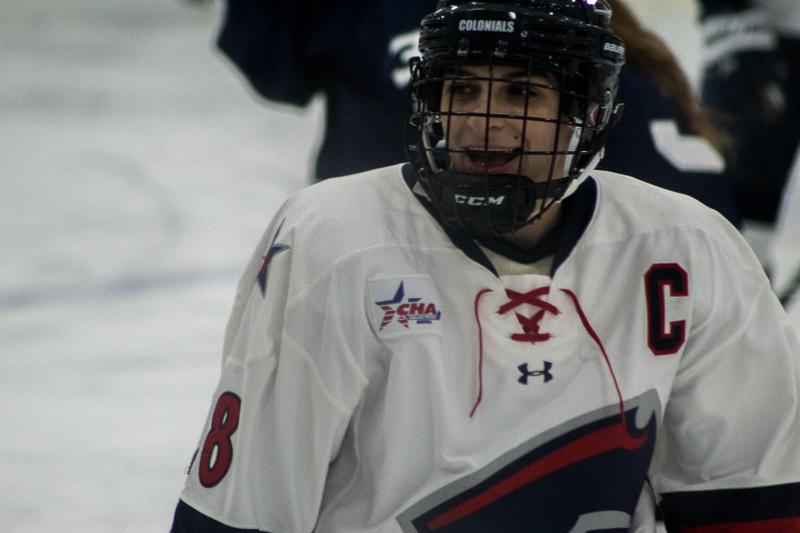 Puck in the net, bears on the ice