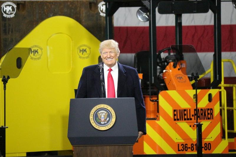 President Trump speaks at H&K Equipment in Coraopolis