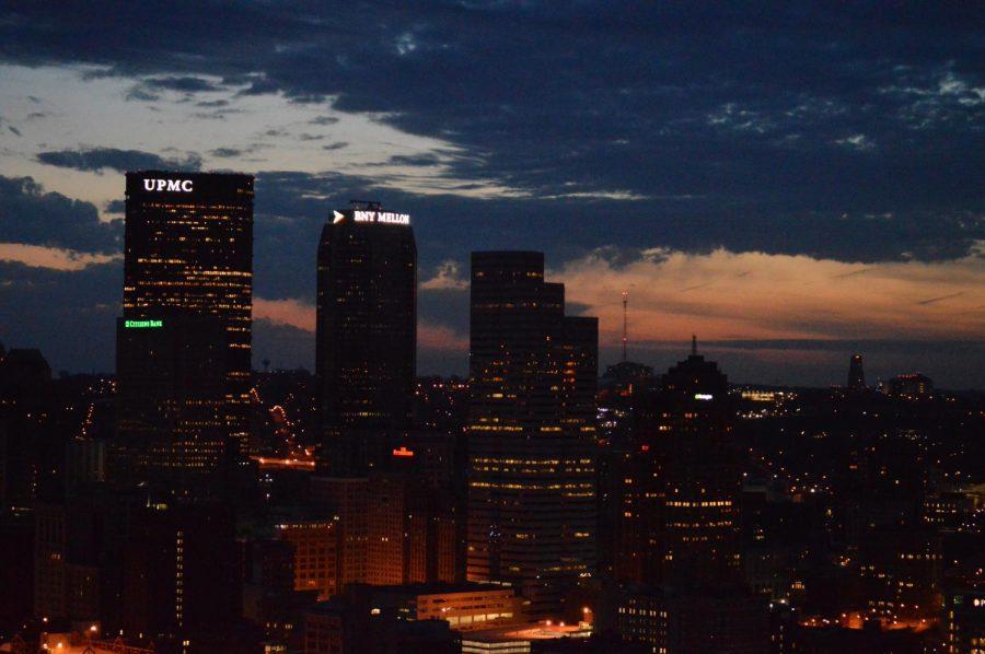 Sunrise from Mt. Washington in Pittsburgh on April 13, 2018.