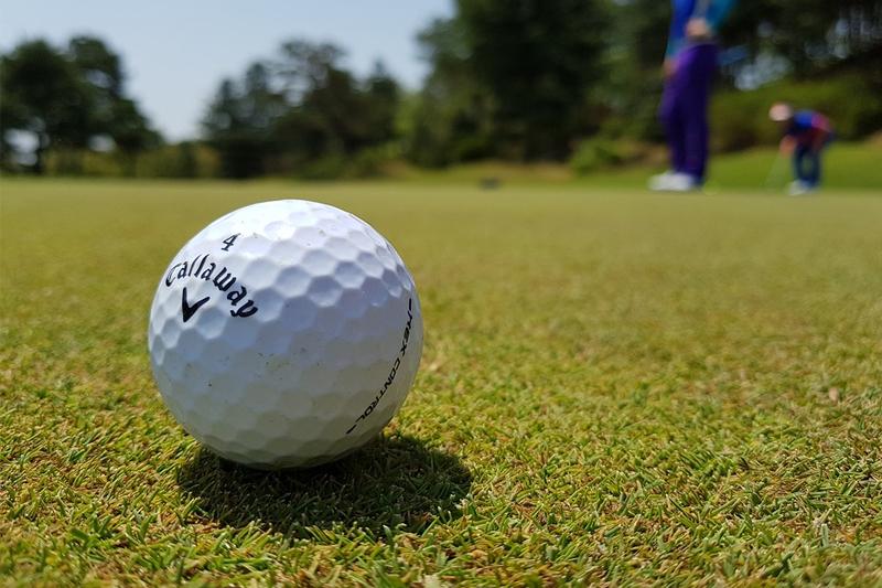 Golf ball near green. Image Credit: Golfible