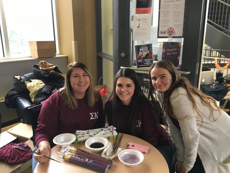 Pictured from left to right: Danielle Brunner, Samantha Wiatrak, Marissa Bryan. October 27, 2018.