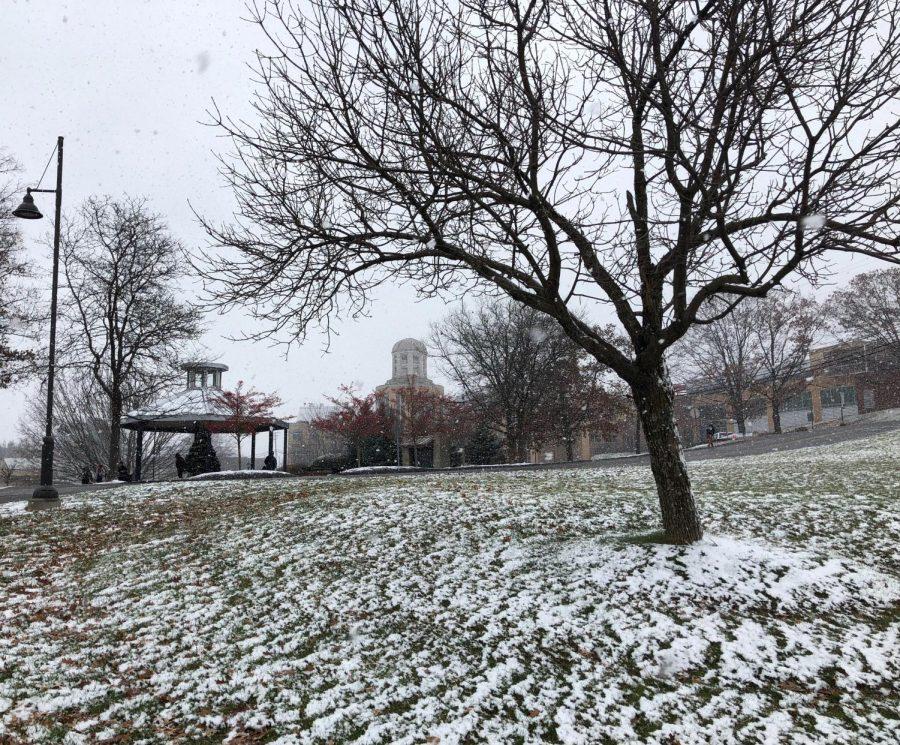 Robert Morris University receives a fresh dusting of snow in Dec., 2018. 