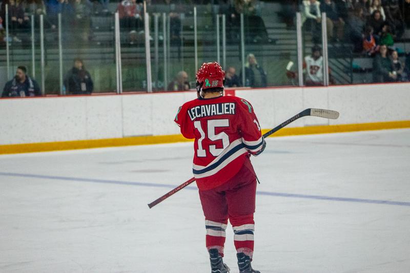 Sarah Lecavalier skates towards the blue line during the stoppage of play. Neville Island, PA Friday Jan. 25, 2019. (RMU Sentry Media/Samuel Anthony)