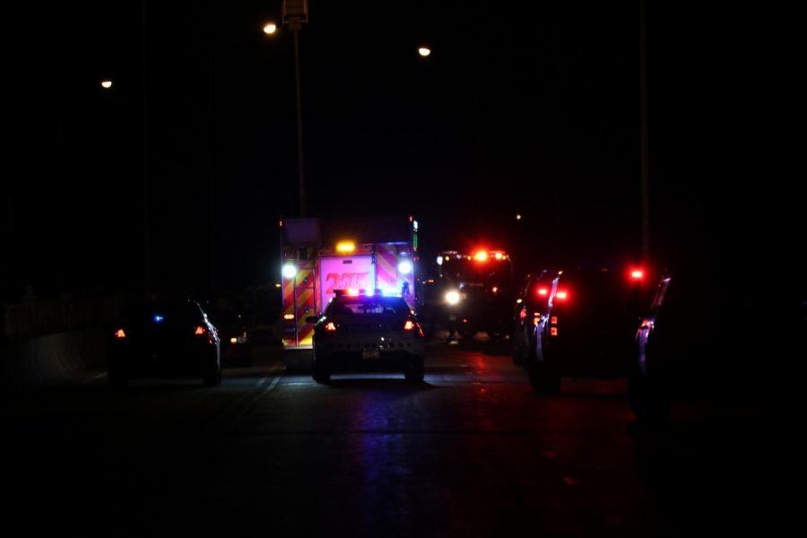 A five car accident closes McKees Rocks Bridge late on Feb. 15, 2019.