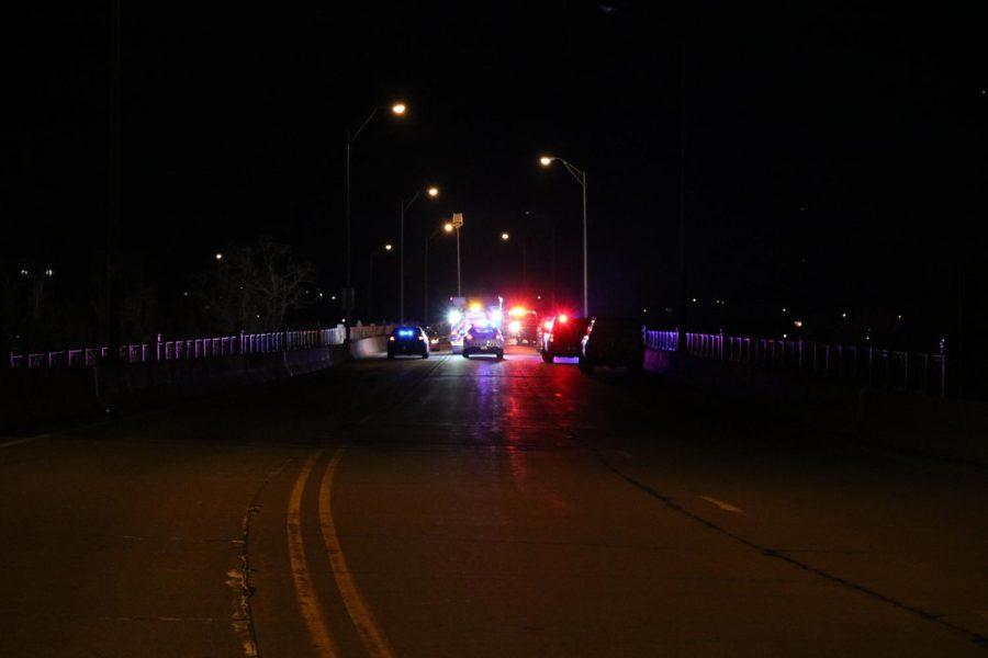 A five car accident closes McKees Rocks Bridge late on Feb. 15, 2019.