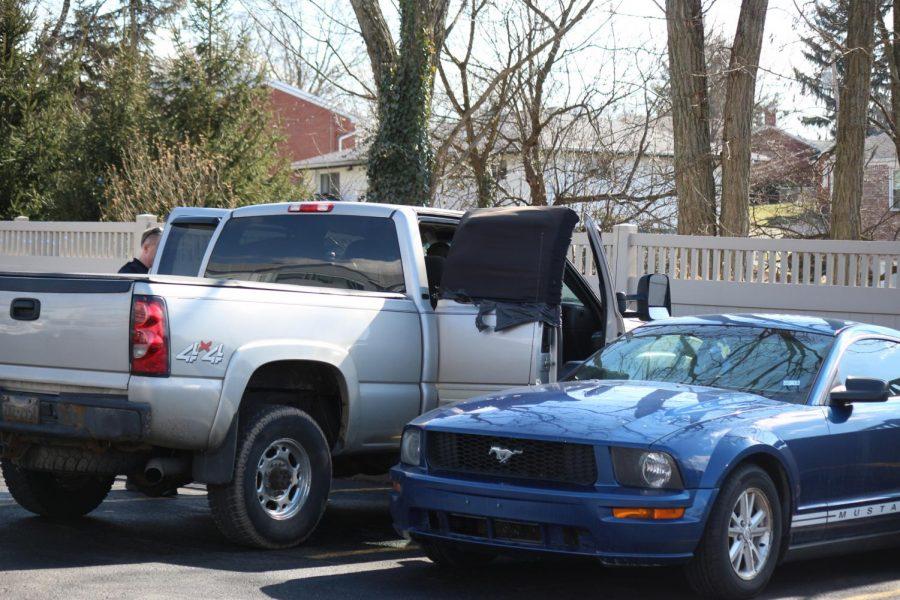 A vehicle parked at the Benjamin Rush Center lot was searched by Moon Township and Robert Morris Police on the morning of Feb. 15, 2019.