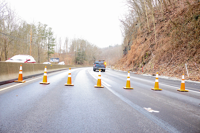 A landslide closed all lanes of University Blvd. on Feb. 8.