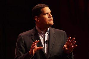 Reggie Fils-Aimé on stage at GDC 2011.