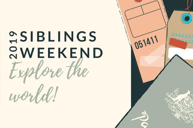 Promotional graphic for Siblings Weekend.