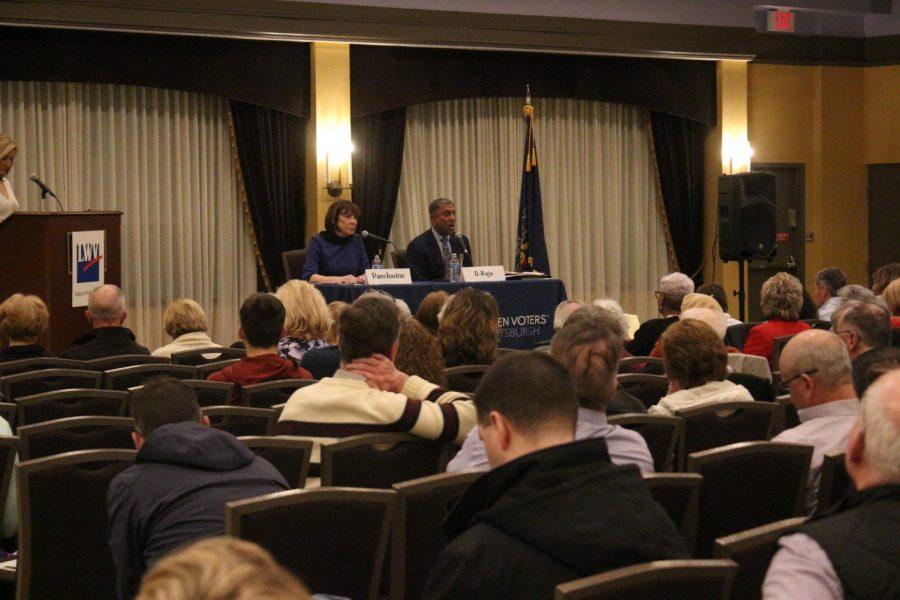 League of Women Voters held a debate in Robert Morris Universitys Yorktown Hall the night of March 20, 2019.