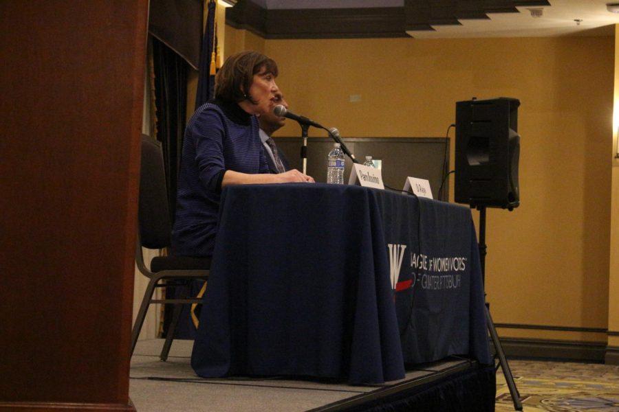 League of Women Voters held a debate in Robert Morris Universitys Yorktown Hall the night of March 20, 2019.