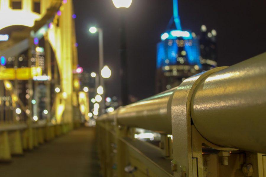 The Roberto Clemente Bridge spans the Allegheny River, connecting Downtown Pittsburgh to the North Shore. Photo Date: March 29, 2019. Photo Credit: (RMU Sentry Media/Gage Goulding)