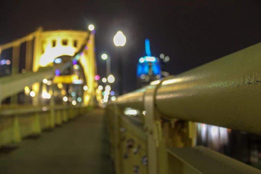The Roberto Clemente Bridge spans the Allegheny River, connecting Downtown Pittsburgh to the North Shore. Photo Date: March 29, 2019. Photo Credit: (RMU Sentry Media/Gage Goulding)