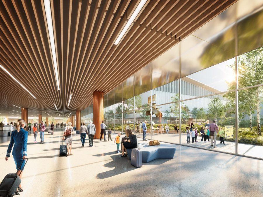 Conceptual renderings of the new terminal at Pittsburgh International Airport and are subject to change. Renderings courtesy of Gensler + HDR in association with luis vidal + architects.