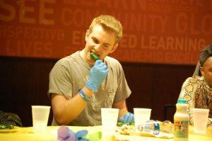 Garret Wisely chomps down on a jalapeño Photo credit: Megan Frey