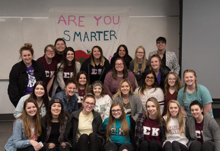 Sigma Kappa hosted “Are you Smarter than a College Student?” in Hopwood Hall on April 2, 2019.