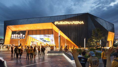 A digital rendering of the finished Fusion Arena