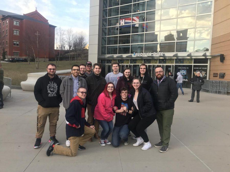 Locke accompanies a group of RMU students to a WWE event in Pittsburgh. Photo credit: John Locke
