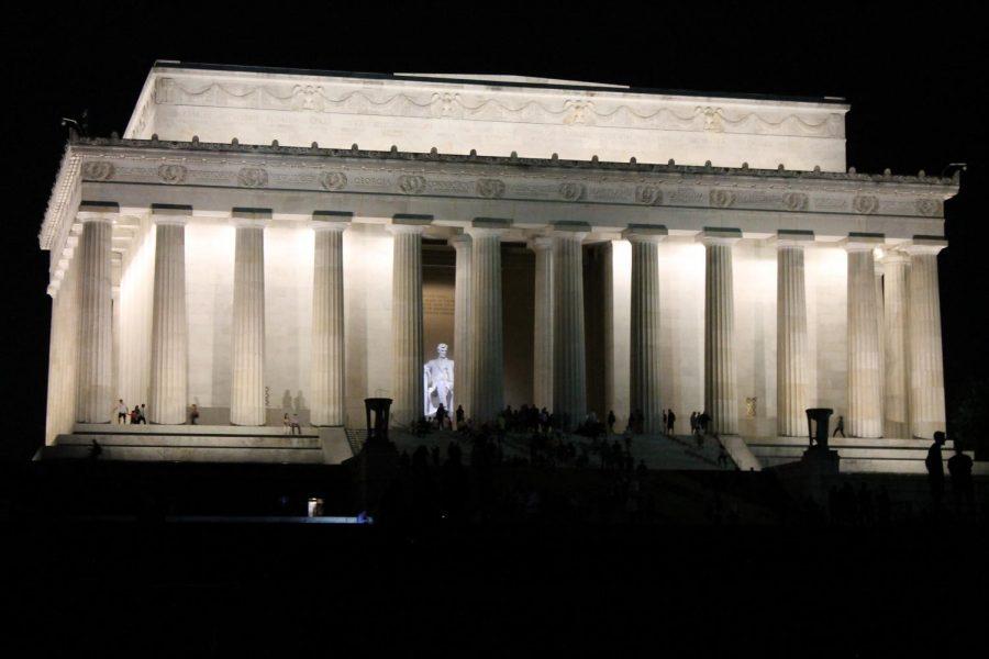 The Lincoln Memorial lit up on a night walk Photo credit: Jordan Redinger