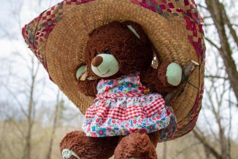 While a bit overcast, this bear wears her sun hat to keep in the shade. Independence, PA. April 19, 2020. RMU Sentry Media/Garret Roberts