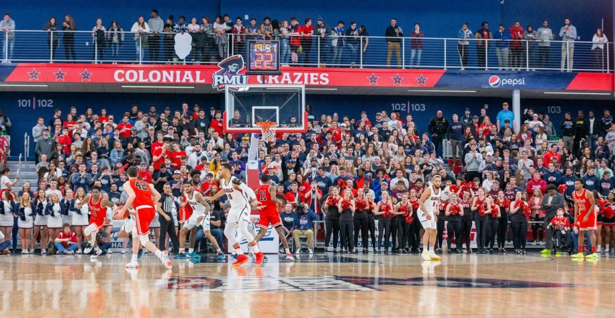 Robert Morris basketball last played in Marchs NEC championship game and will finally return to play nearly eight months later in November.
Photo credit- Thomas Ognibene