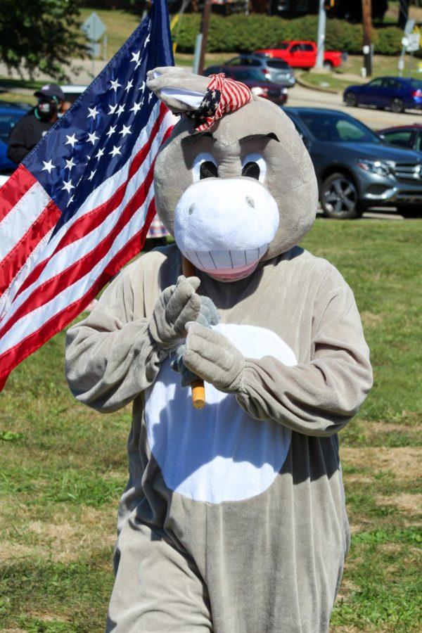 Jennet, the Democratic Donkey, made a stop at the rally as well. 