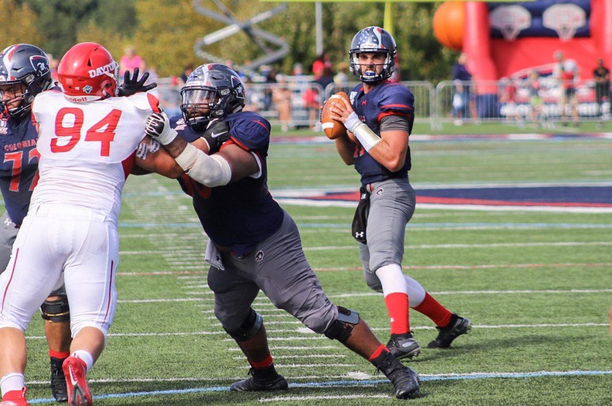 As the Colonials head into the Big South, Colby Sherwin is back to rank their jerseys. Photo Credit: David Auth