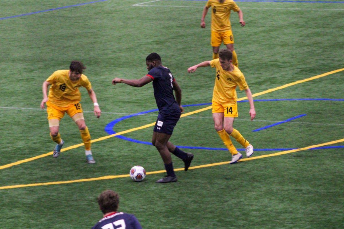 Bryan Akongo attempts to break into the box against Northern Kentucky. Photo Credit: Tyler Gallo