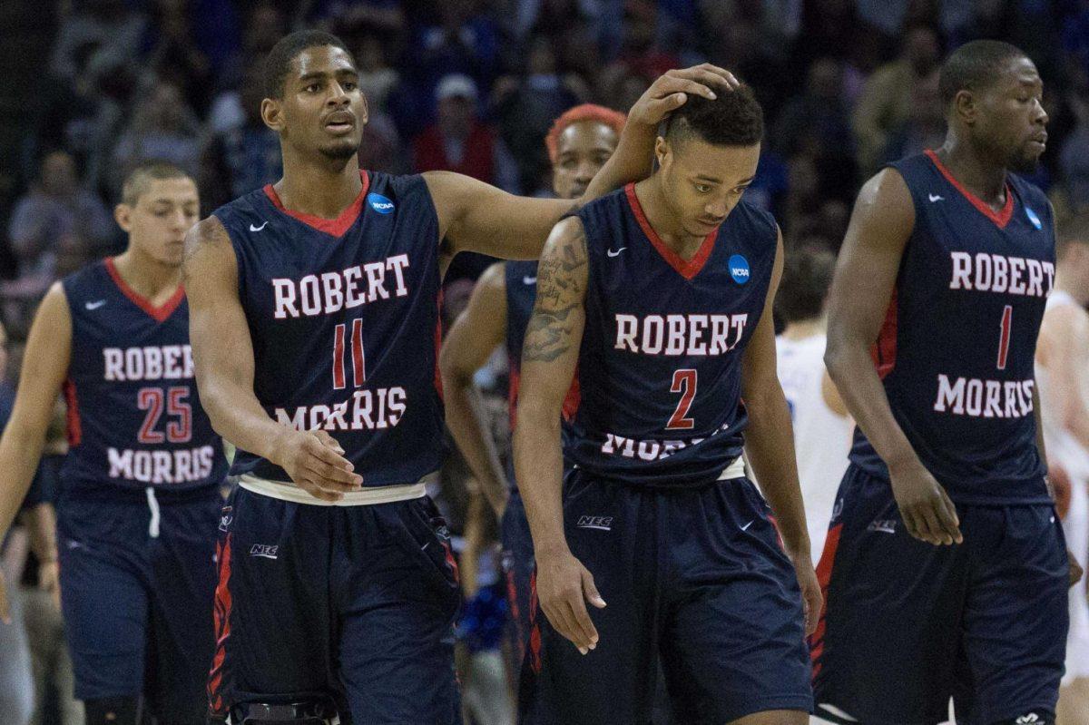 Ethan Morrison breaks down how good the 2014-15 mens basketball roster was. Photo Credit: Kyle Gorcey/RMU Sentry Media