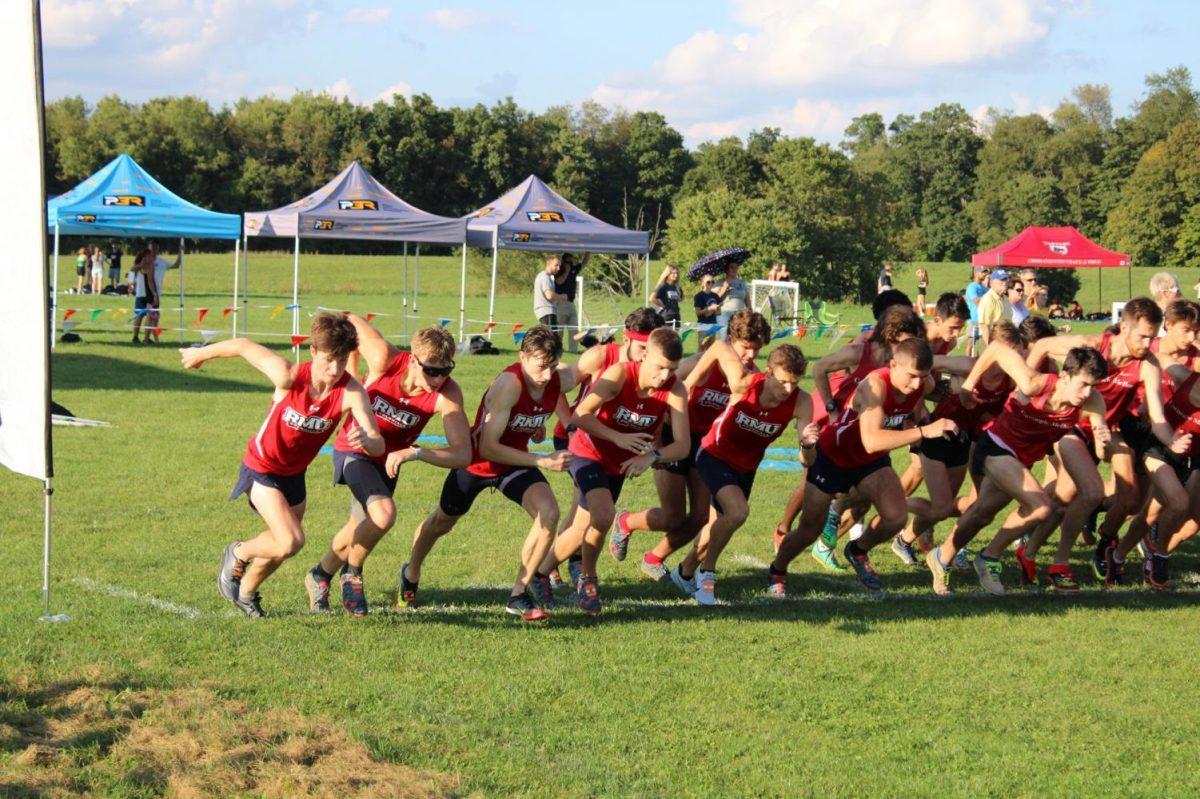 The mens side starts their race at the RMU Colonial Invitational.