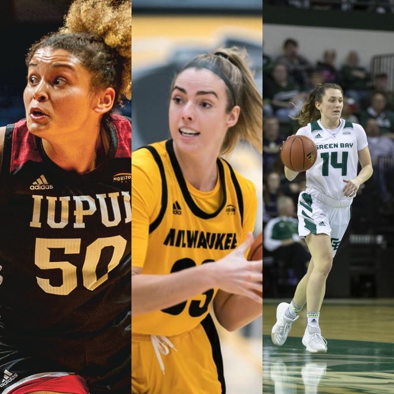 Kevin Plowcha ranks his top three Horizon League WBB teams. IUPUI (left), Milwaukee (center) and Green Bay (right)