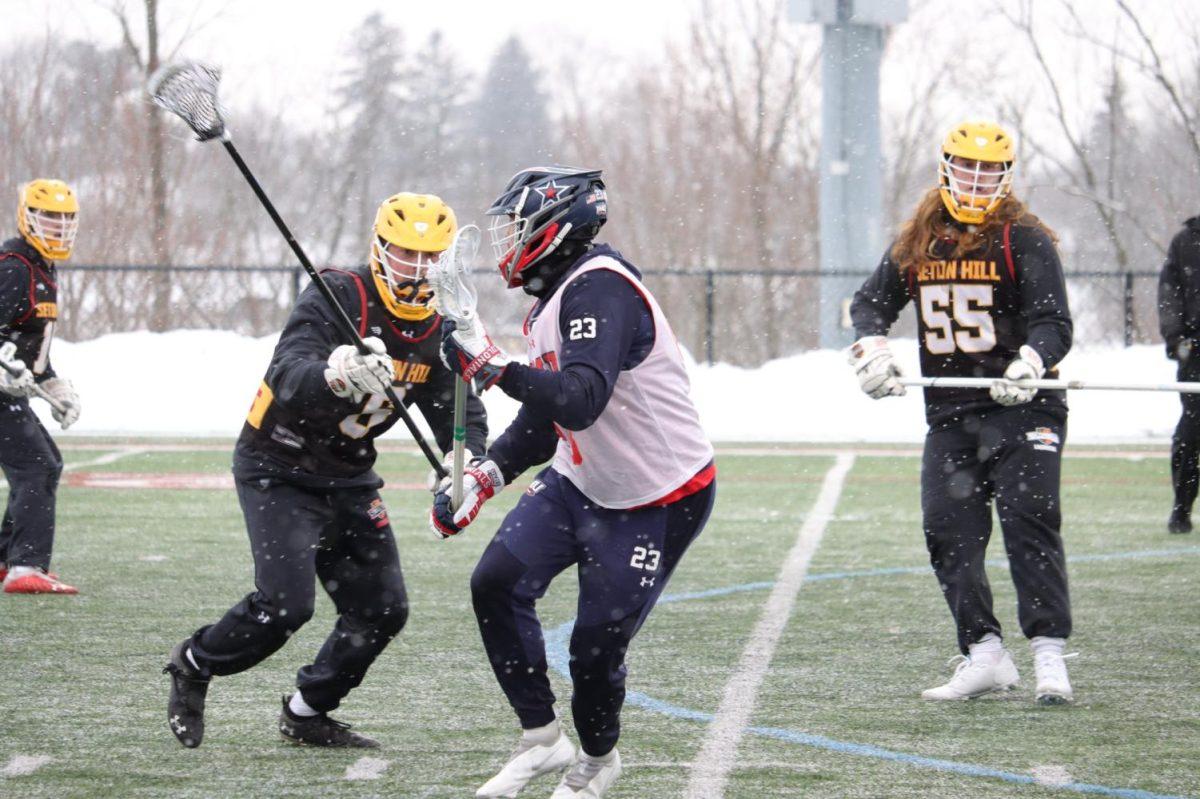 Corson Kealey controls the ball against Seton Hill. Photo credit: Ethan Morrison