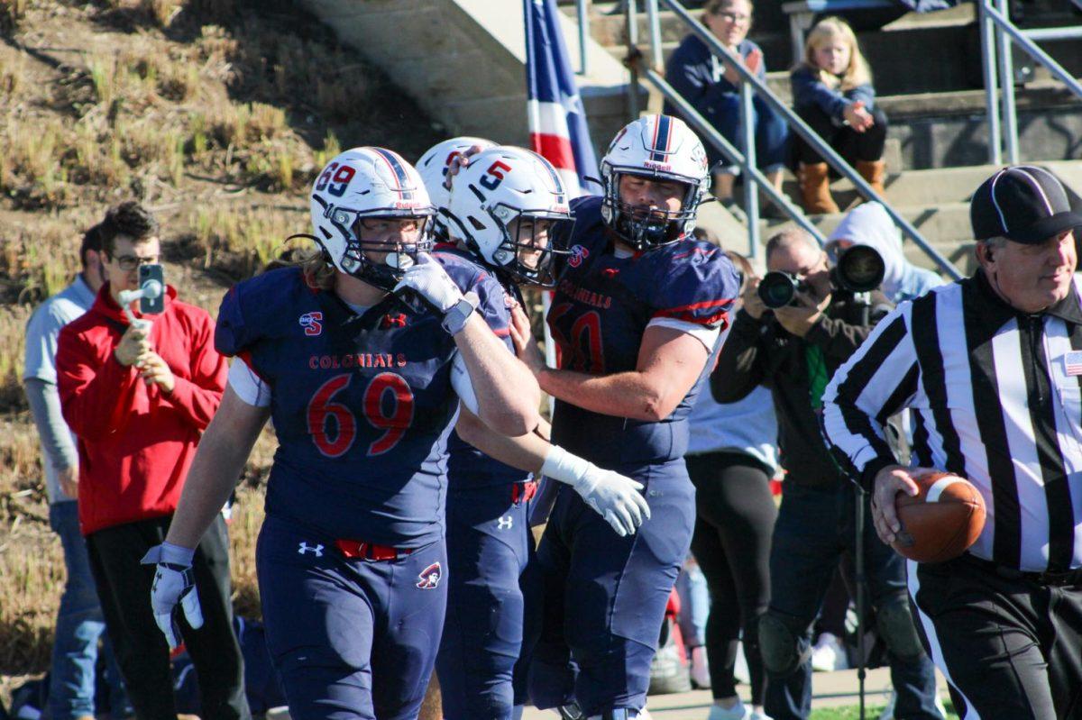 Jake Kupchella celebrates his touchdown against Kennesaw State. Photo credit: Tyler Gallo