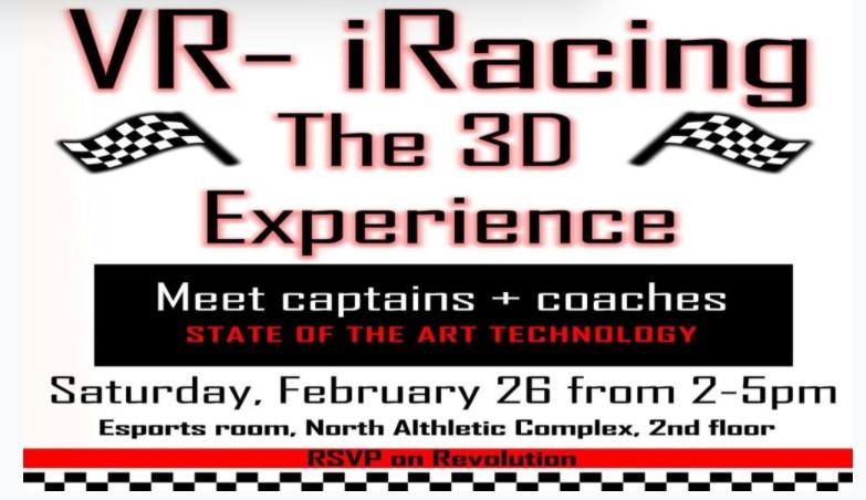 Esports Club to Host VR – iRacing 3D Experience on Saturday